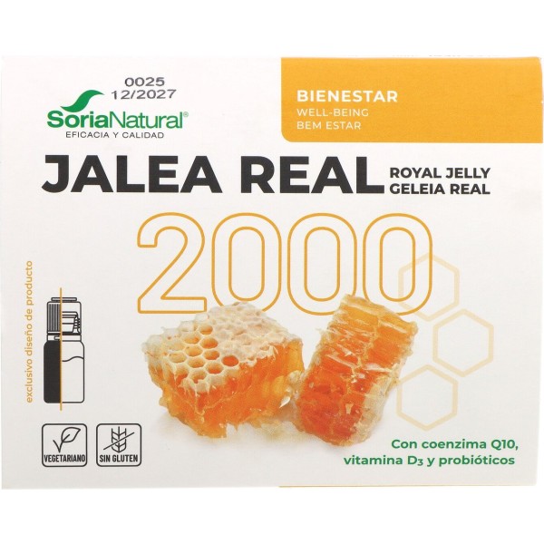 Soria Natural Jalea Real 2000 Q10 Vitamina D3 y Probióticos 20 Viales 12ml